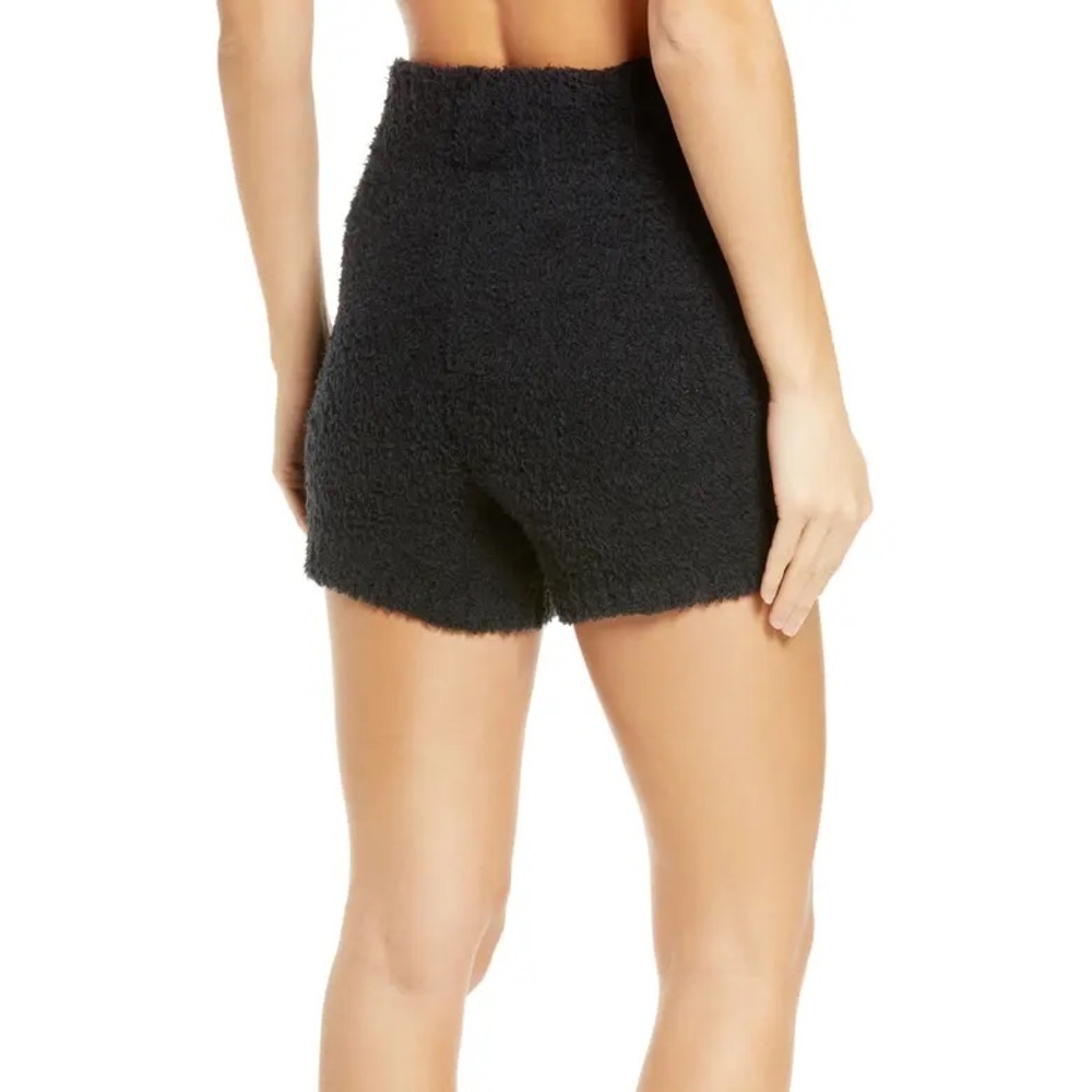 SKIMS High Waist Black Fuzzy Shorts